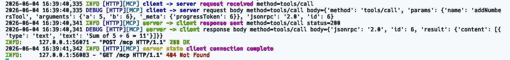 Cursor later calls a tool and receives a normal JSON-RPC result.